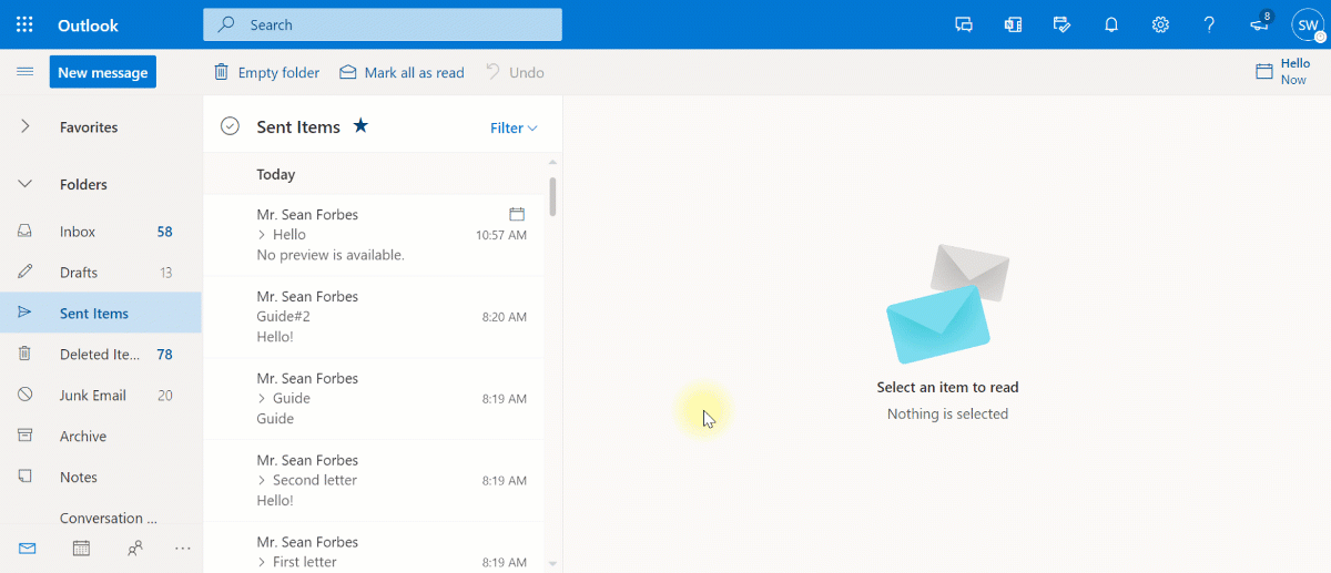 Using in Outlook on the  SAP Cloud for Customer ServerSide