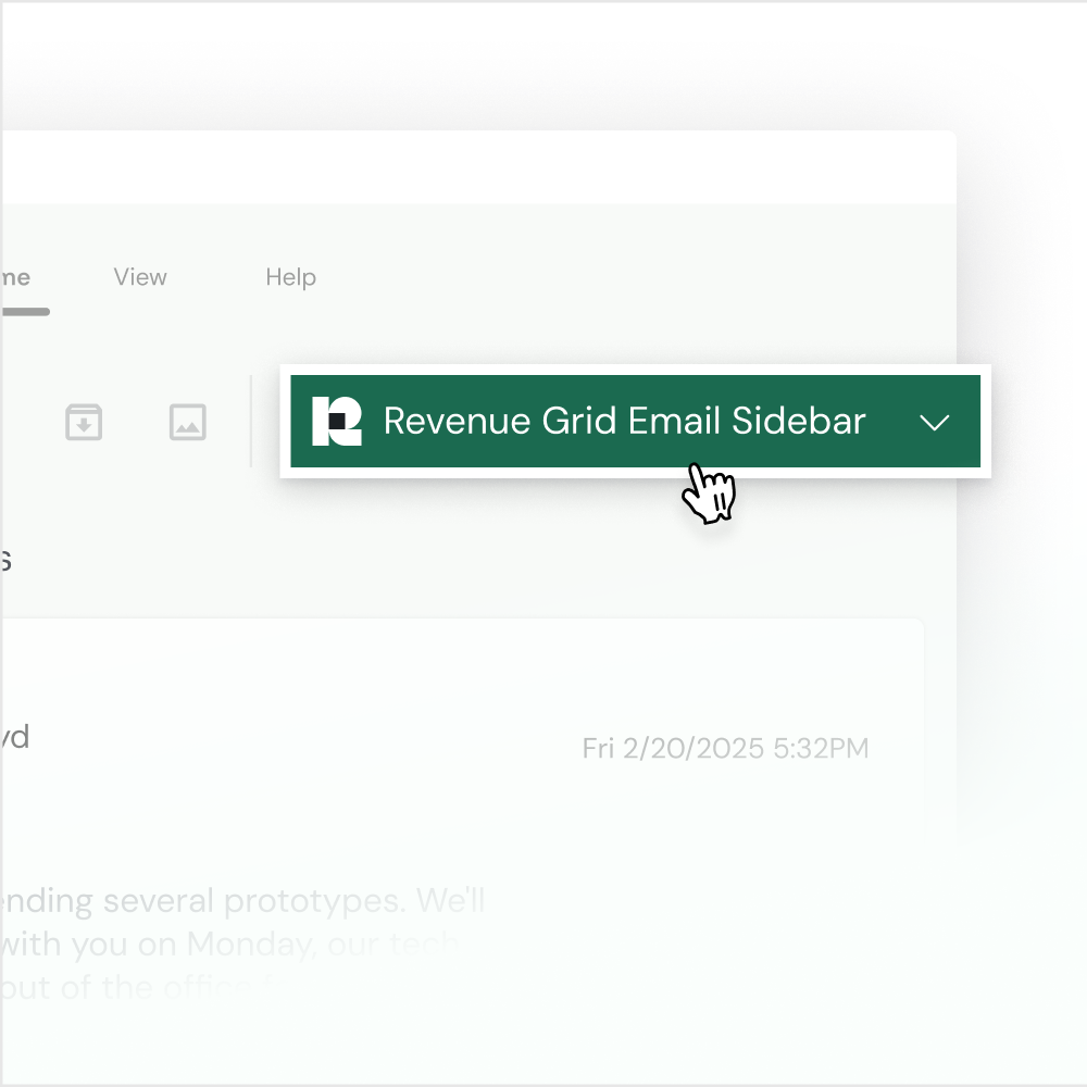 Open Revenue Grid from your Outlook inbox