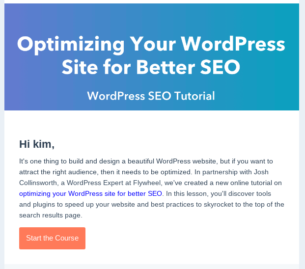 An example of personalized email 