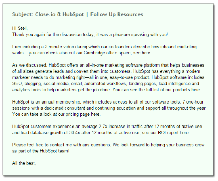 Example of a well written email that nudges to convert a customer