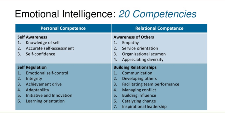 List of 20 emotional intelligence competencies every sales professional should have