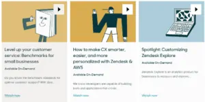 An image of Zendesk’s narrowly-targeted content to meet consumers’ specific needs without them leaving the site.
