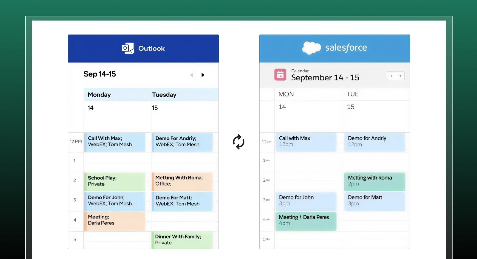 Salesforce calendar sync with Outlook and Gmail