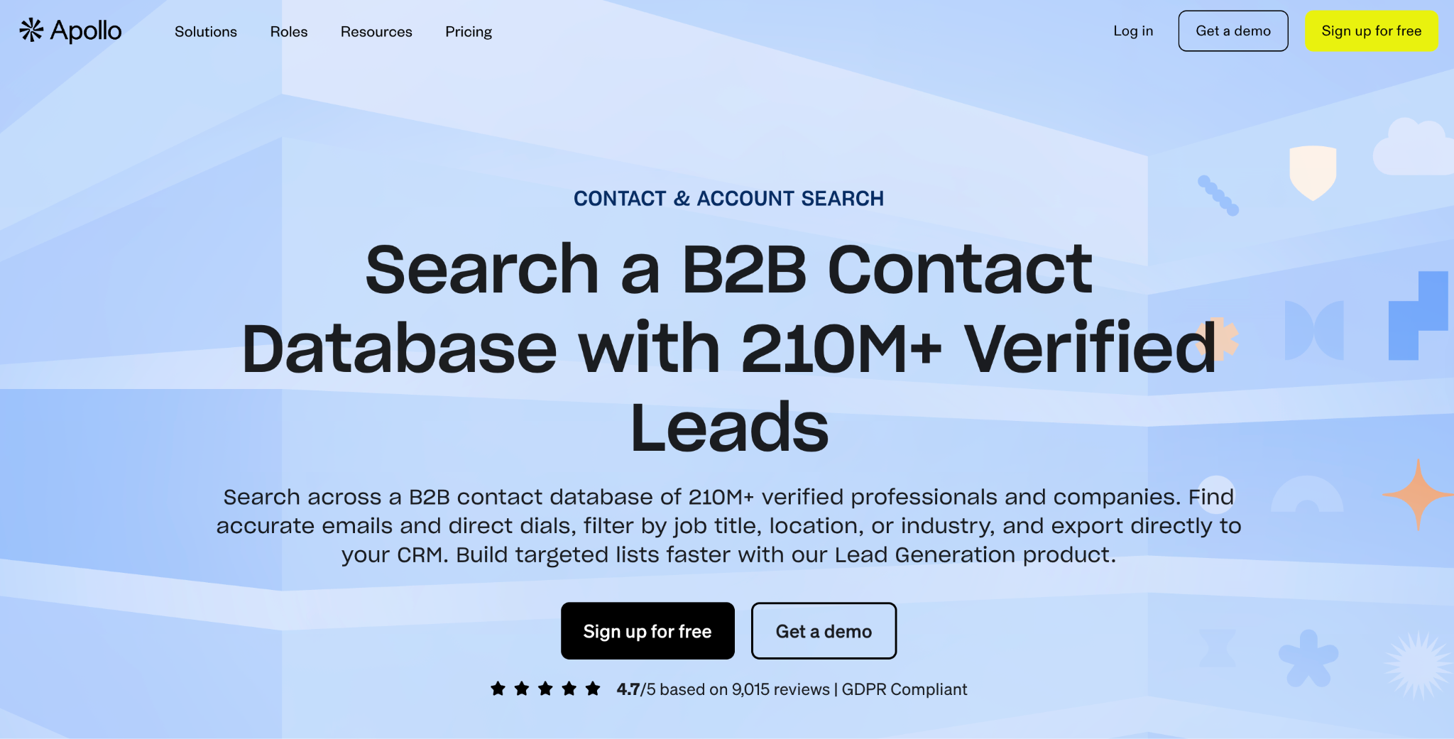 Apollo contact database search interface