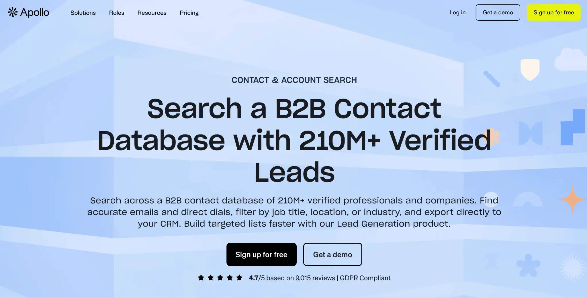 Apollo contact database search interface